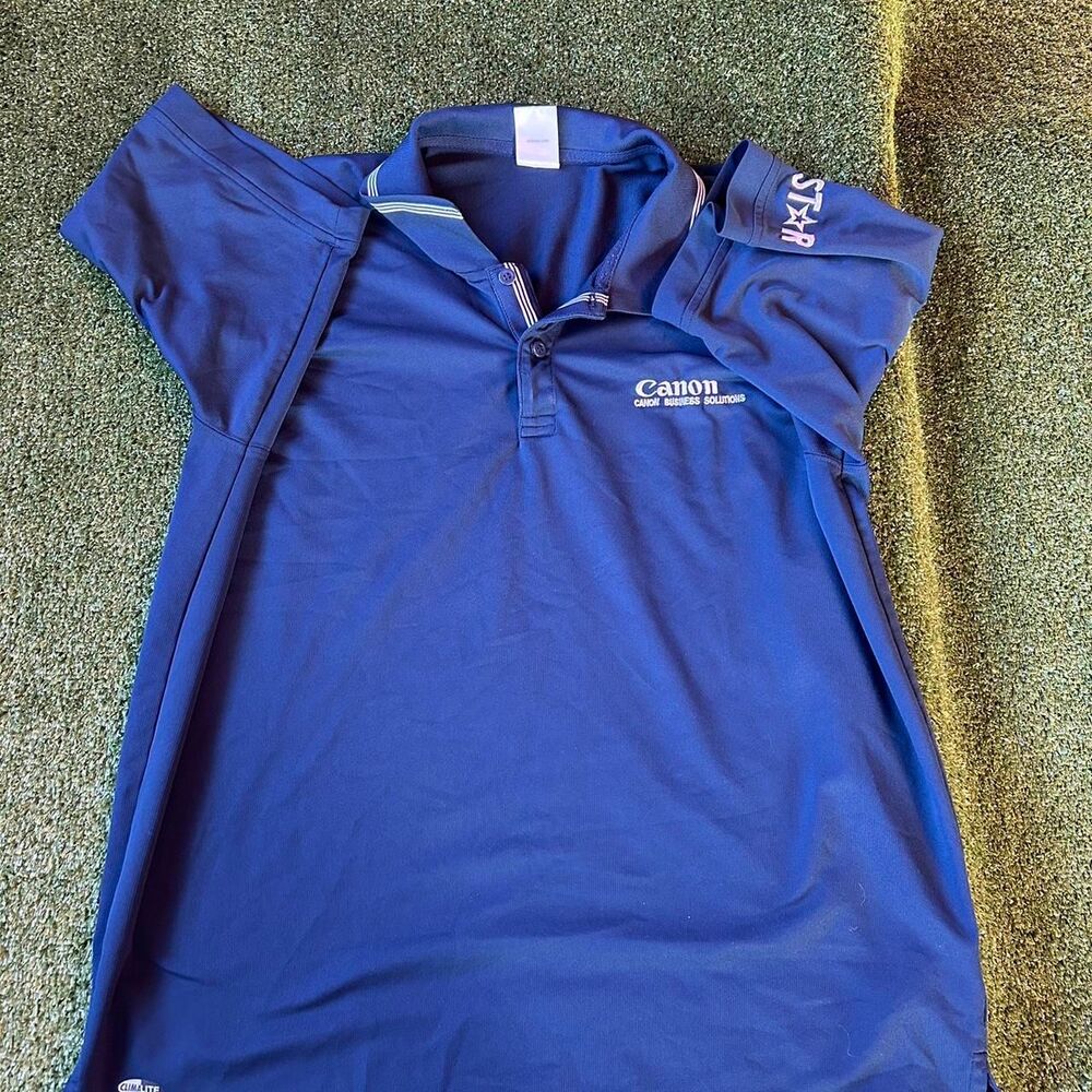 Adidas Men's Navy and Blue Polo-shirts